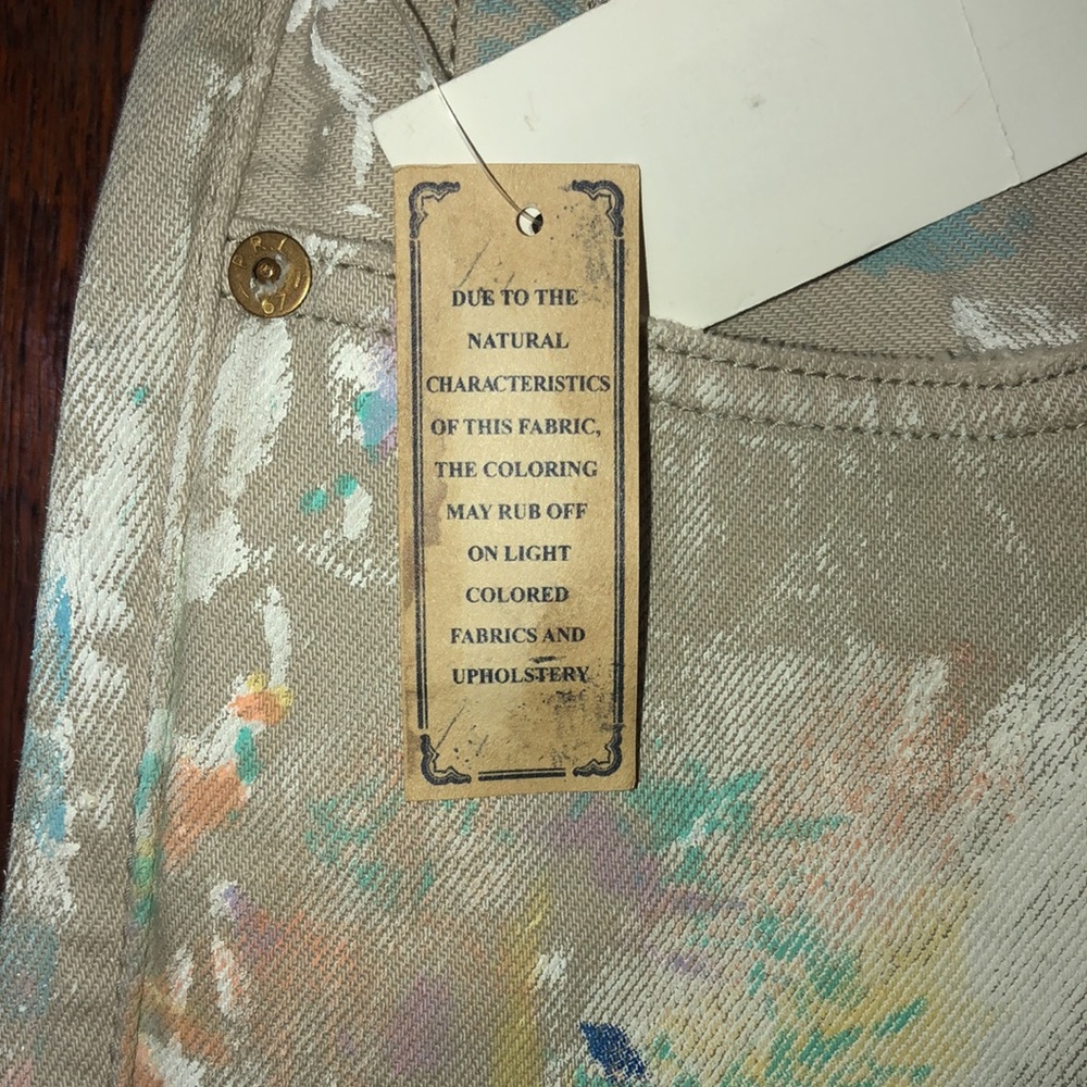 Polo Ralph Lauren Astor Boyfriend Jeans Khaki Paint Splatter Size 28 Women’s - Picture 12 of 16
